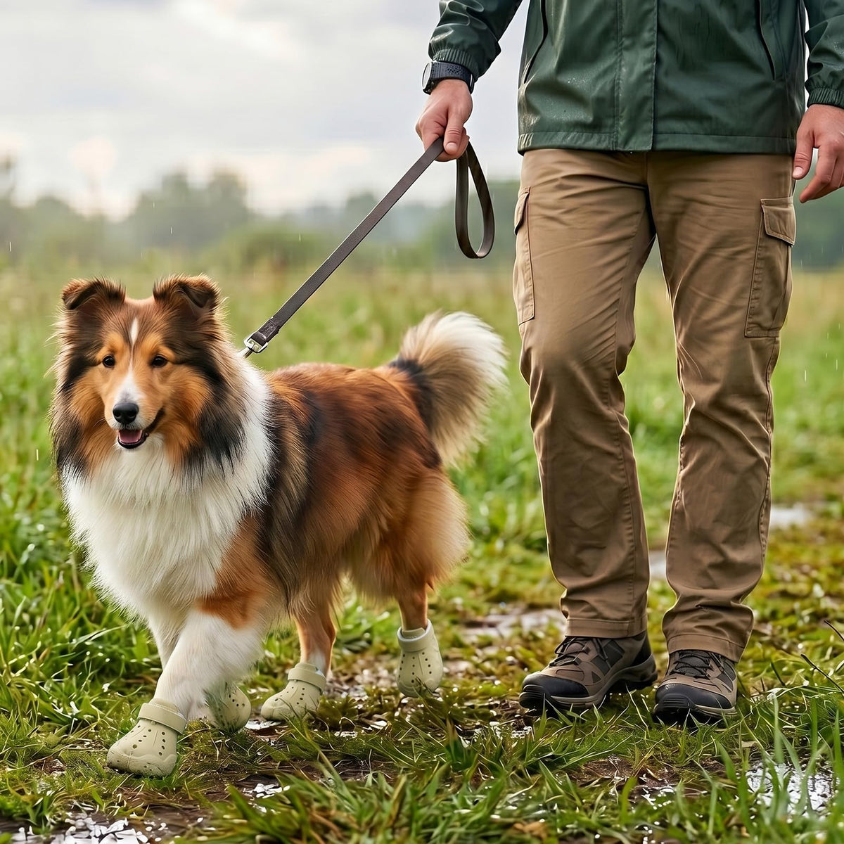 Waterproof Breathable Dog Shoes for Summer Rain