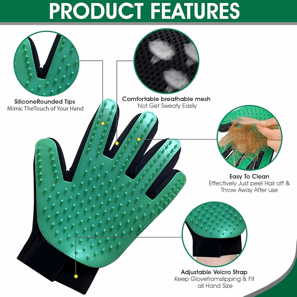Silicone Pet Grooming Gloves for Deshedding Massage