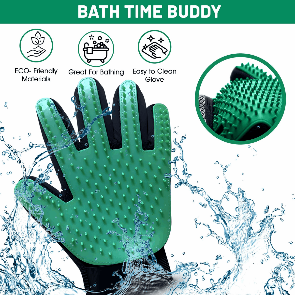 Silicone Pet Grooming Gloves for Deshedding Massage