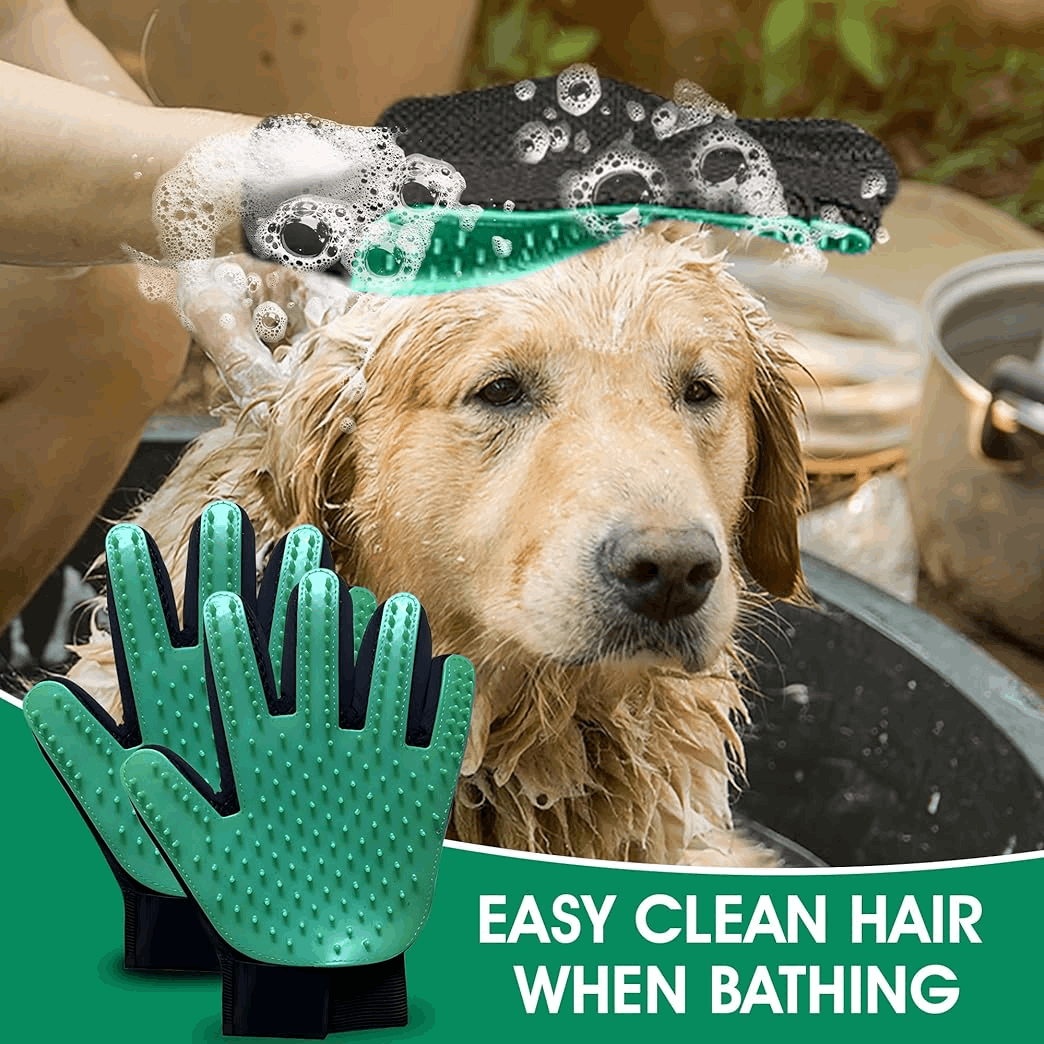 Silicone Pet Grooming Gloves for Deshedding Massage